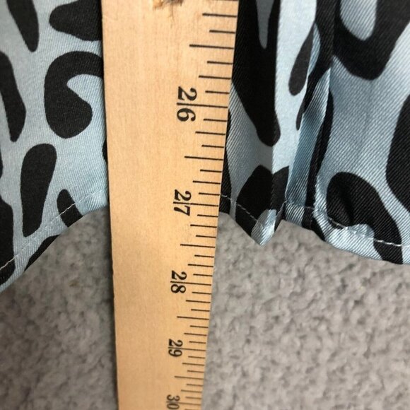 Rebecca Minkoff Top Blue Black Leopard‎ Animal Print Oversized XS - Picture 7 of 9